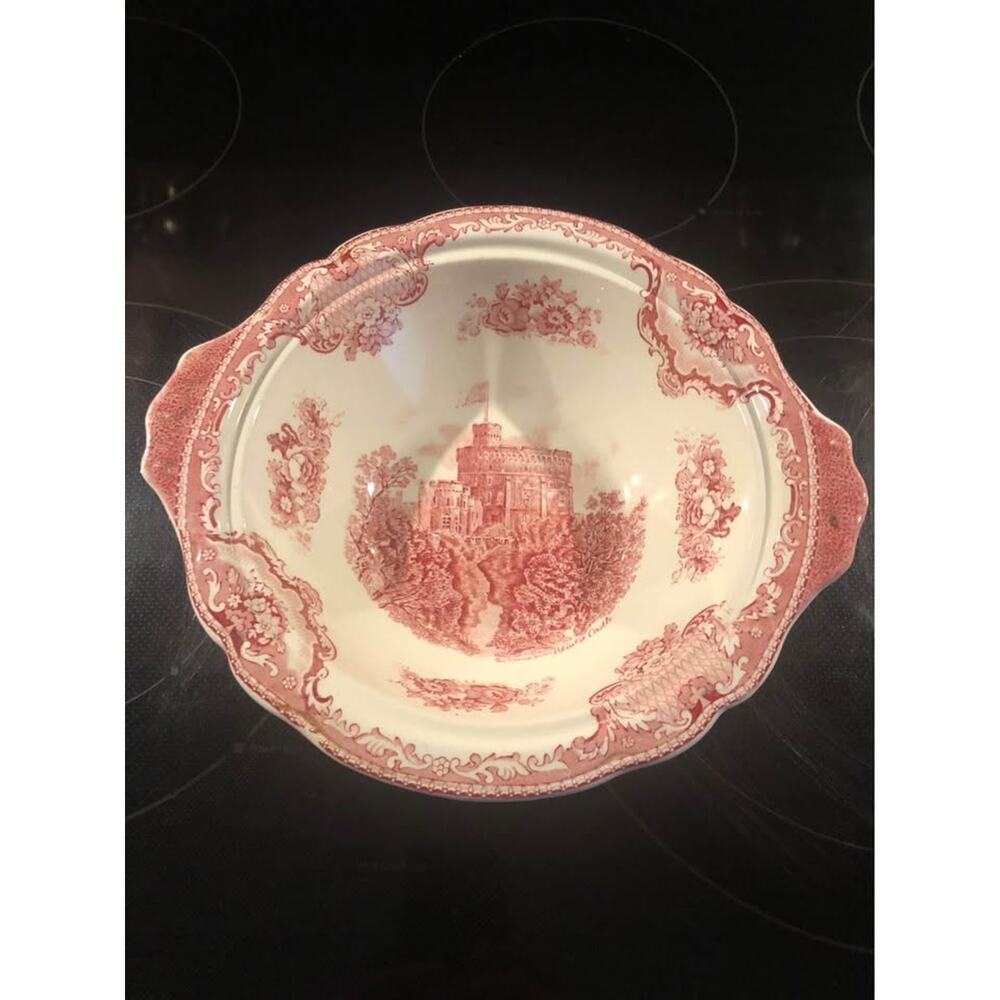 Vintage Johnson Brothers Old Britain Castles Round Serving Bowl - Pink